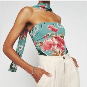 Reformation Lennon Strapless Paloma Floral Top with Scarf Size 4